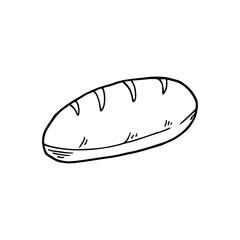 a line art drawing of a bread coloring page