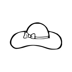 cartoon of hat with bow