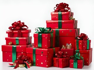 Fototapeta premium stack of gift boxes in various sizes, suitable for Christmas or birthday gifts