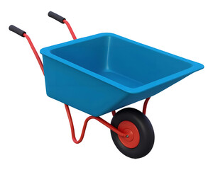 Wheelbarrow 3D Illustration icon design