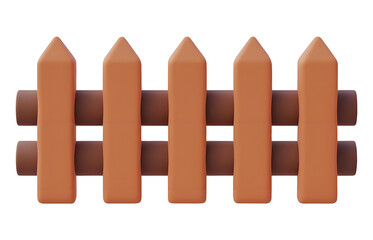 Wood Fence 3D Illustration icon design.