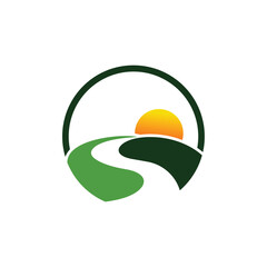 River Shine logo design vector illustration