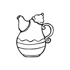 cartoon of teapot for coloring page