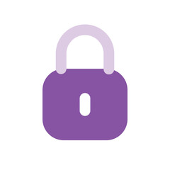 Pixelated Purple Padlock; Simple Digital Security Icon