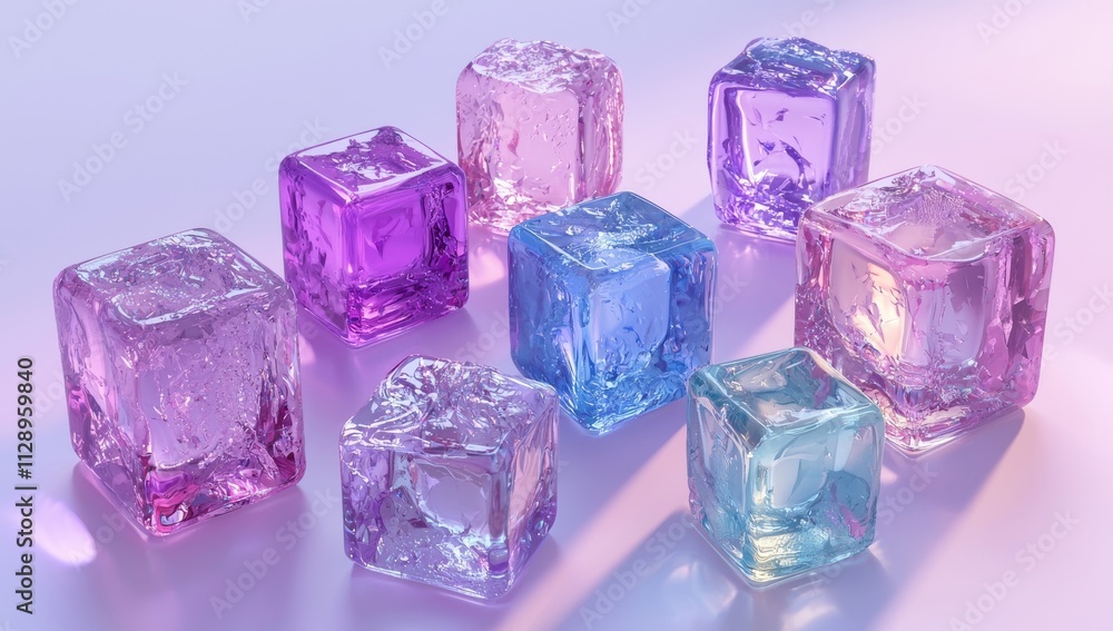 Aufkleber a geometric composition of cubes in an abstract 3d render, used as a background design.
