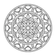 Mandala Vector Circular Shape Easy and Beautiful - Mandala Design for Coloring Book.