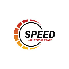 Speedometer logo design vector illustration