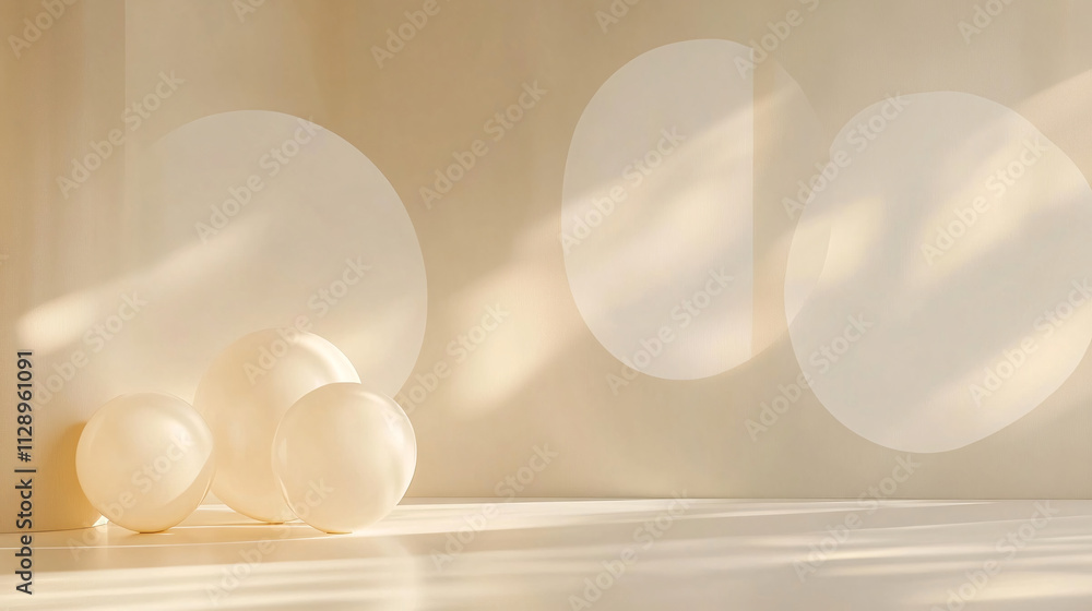 Poster A background in white, beige, and slightly darker shades, creating a soft and harmonious gradient effect.

