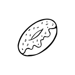 cartoon of a donut coloring page