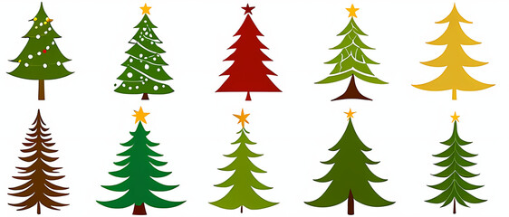 Obraz premium christmas trees set