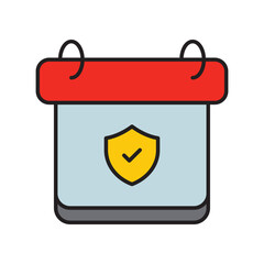 Schedule color line icon with white background vector stock illustration