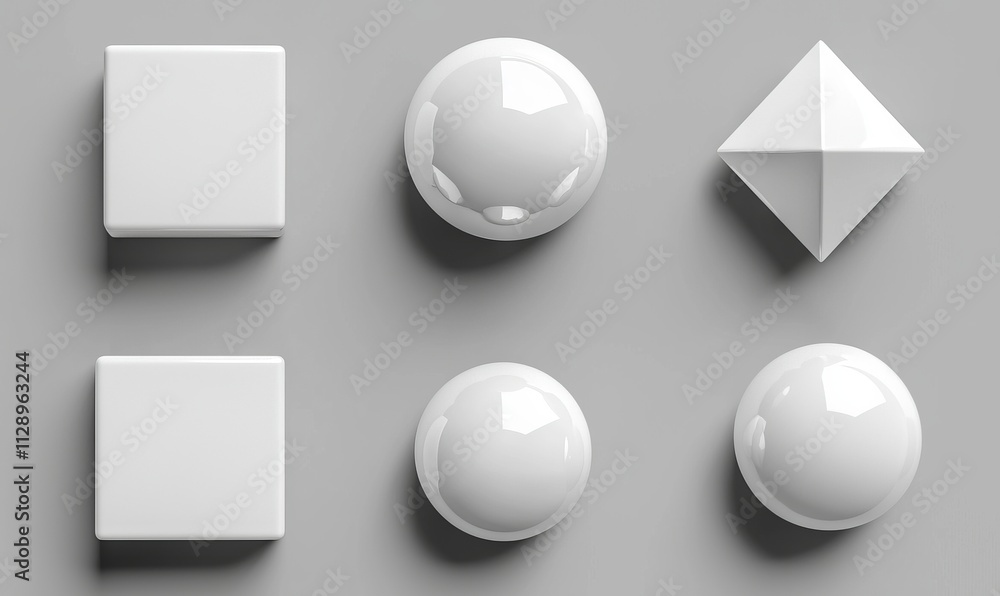 Poster a 3d render featuring an abstract geometric design against a dark background.