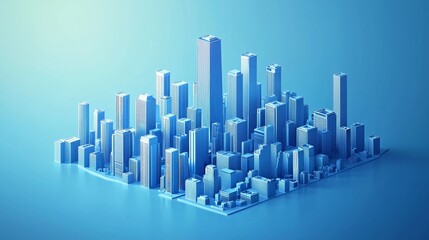 Fototapeta premium Abstract 3D render featuring a blue geometric design.