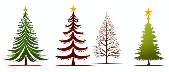 christmas trees set