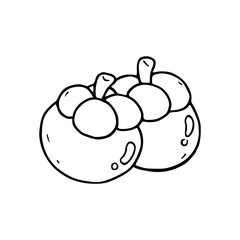 a black and white drawing of a mangosteen coloring page