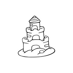 illustration of a sand castle coloring pages