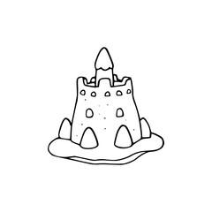 illustration of a sand castle coloring pages