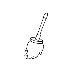 broom isolated on white coloring page