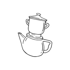 cartoon of a teapot and teacup