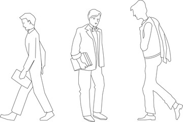 Vector sketch illustration, silhouette design, image of a worker in a neat shirt doing activities.eps