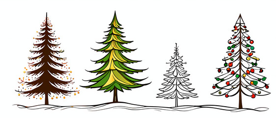 christmas trees set