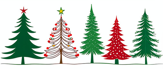 Fototapeta premium christmas trees set