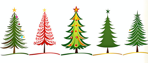 christmas trees set