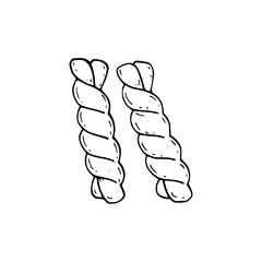 a drawing of a cartoon of pasta