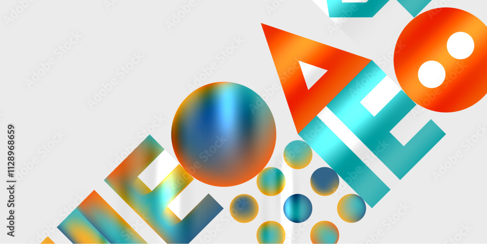 Poster simple shapes - circles, triangles, rectangles abstract background. vector illustration for wallpape