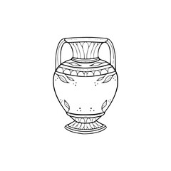 classic black and white ornate vase vector