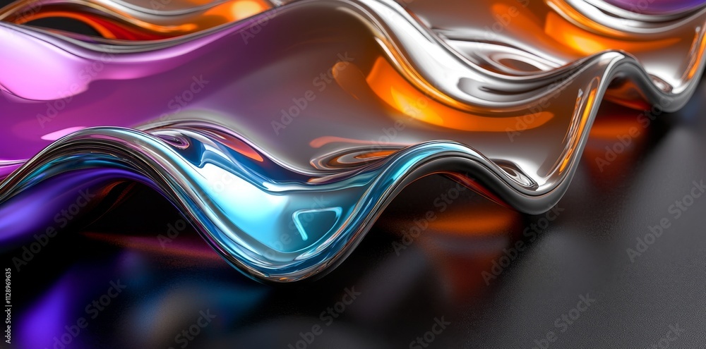 Poster an abstract 3d background with bright, rounded lines.