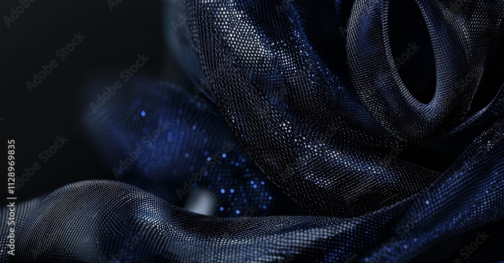 Poster a curved abstract form against a dark backdrop, created as a 3d render.