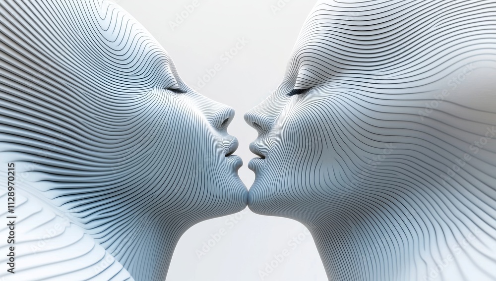 Poster a 3d rendered image of an abstract background with a reeded glass texture.
