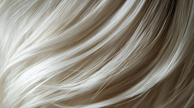 A striking image of platinum blonde hair styled into sharp angular bob cut.