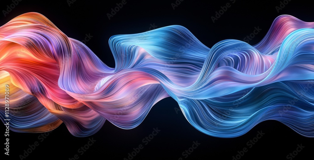 Aufkleber a dark-themed design showcasing an abstract glass shape, created using 3d rendering.