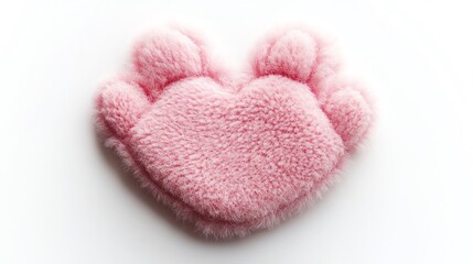 Obraz premium A fluffy pink paw-shaped item, likely a cushion or accessory, soft and cozy in appearance.
