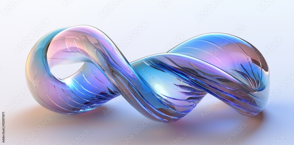 Poster smooth, abstract lines with rounded edges on a light backdrop, 3d rendered.