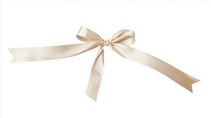 Fototapeta premium Rhythmic gymnastics ribbon tied in a bow, isolated in white background