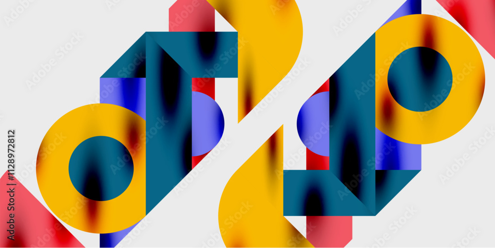 Aufkleber Vibrant abstract background circles with smooth gradients, creating a dynamic and modern design. Ideal for creative, tech, or contemporary-themed projects