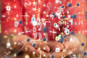 digital medical futuristic interface 3D rendering