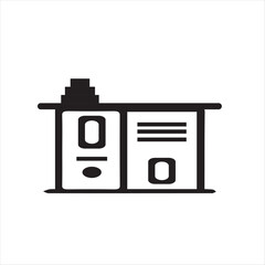 office desk icon vector sign illustration