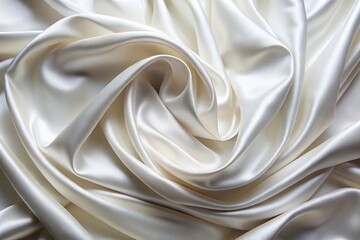 Obraz premium Elegant Smooth White Silk Fabric Texture for Exquisite Designs and Luxurious Backgrounds, Ideal for Fashion, Interior Design, and High-End Product Presentations