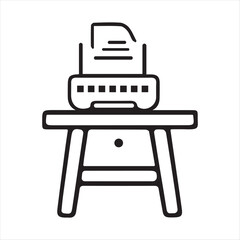 office desk icon vector sign illustration