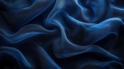 Fototapeta premium Abstract Blue Silk Drapery: Luxurious Texture and Deep Hues