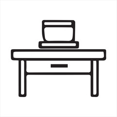 office desk icon vector sign illustration