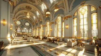 Obraz premium Majestic Interior of a Historic Palace or Castle