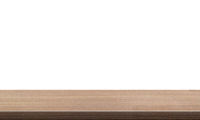 empty wooden table front view isolated PNG transparent.