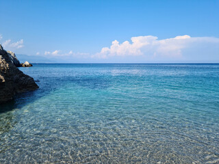 The crystal-clear waters of the Mediterranean in Liguria with intense turquoise and blue reflections for a healthy bath in the aromas of saltiness. The allure of the sea is diurnal and nocturnal.

