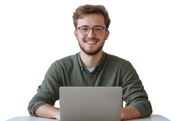 PNG Glasses laptop man computer.