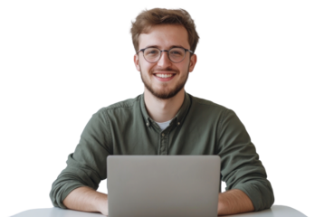 PNG Glasses laptop man computer.